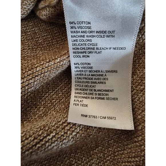 Rafaella Beige Sweater Womens Size Medium Button Detail 3/4 Sleeve - Picture 8 of 9